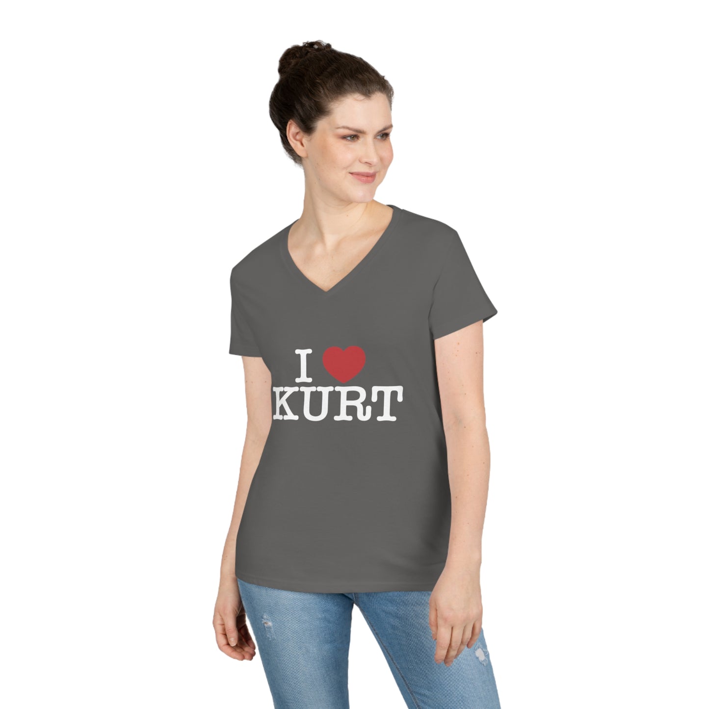 I Heart Kurt Ladies' V-Neck T-Shirt