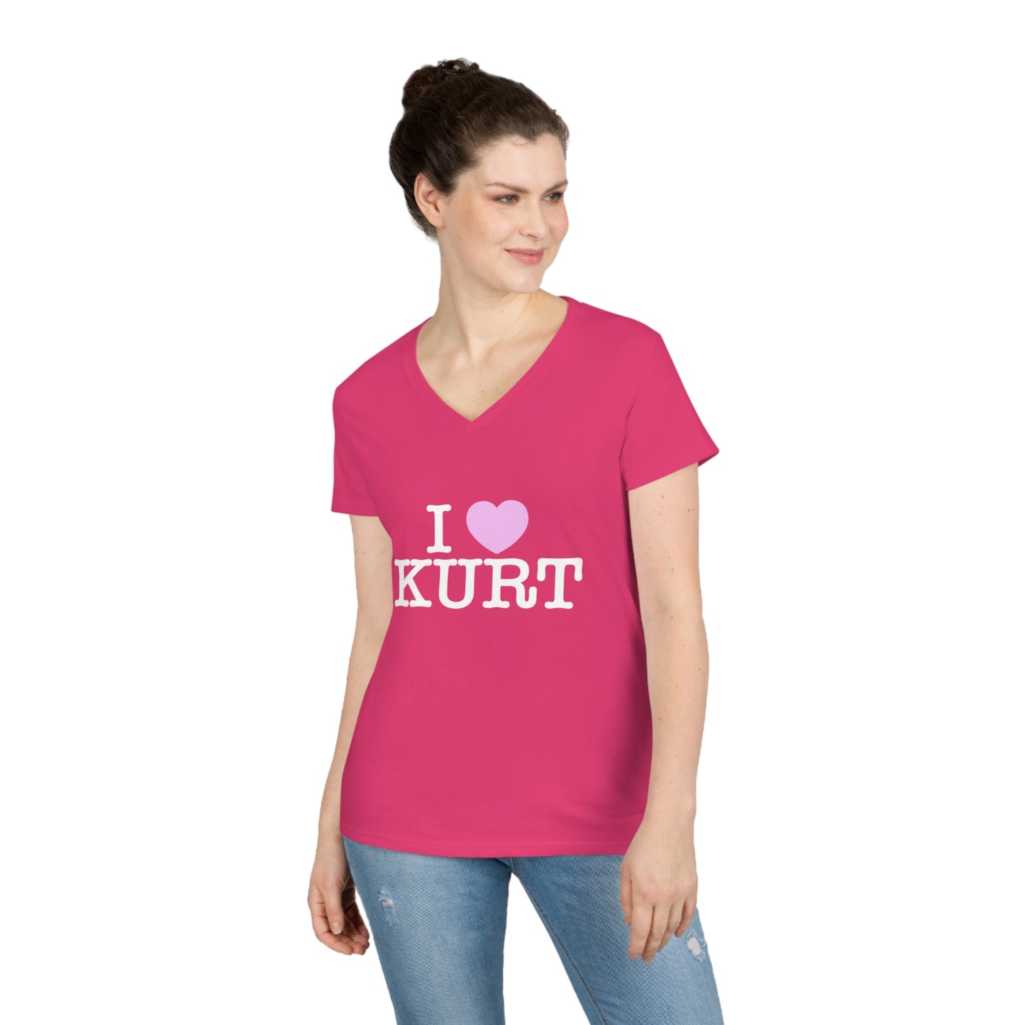 I Heart Kurt Ladies' V-Neck T-Shirt