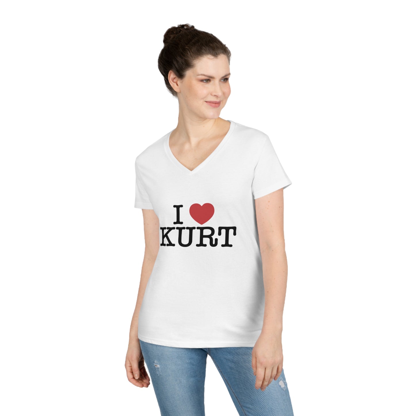 I Heart Kurt Ladies' V-Neck T-Shirt