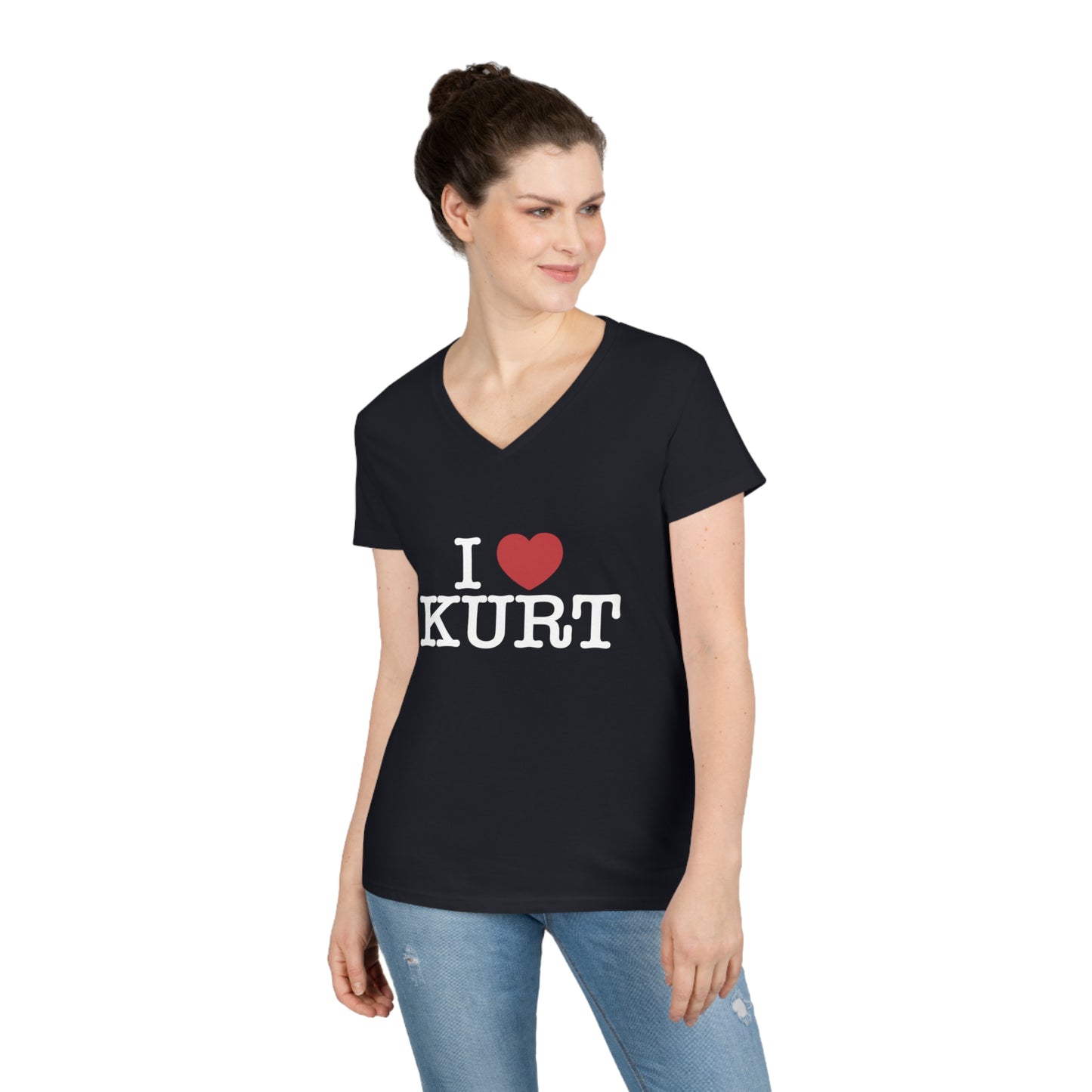 I Heart Kurt Ladies' V-Neck T-Shirt